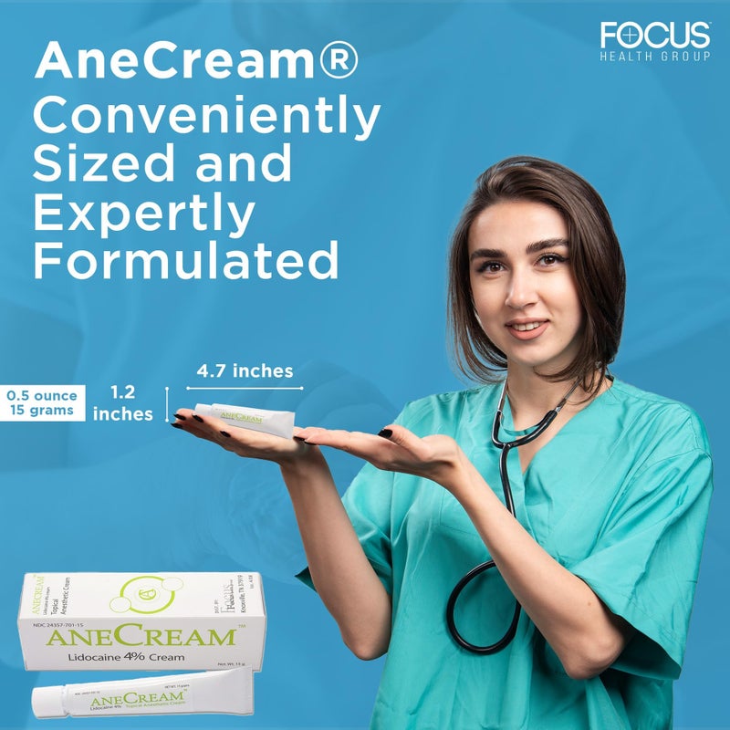 AneCream كريم أني كريم 4% ليدوكائين - كريم تخدير موضعي ليدوكائين - كريم تخدير موضعي متاح بدون وصفة طبية للحكة، الجروح الصغيرة والخدوش، لدغات الحشرات وحروق الشمس الطفيفة (0.5 أونصة / 15 جرام) - Image 5